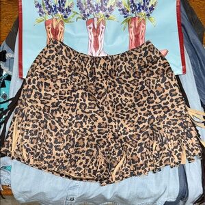 Crazy Train Leopard Print Skirt with Fringe